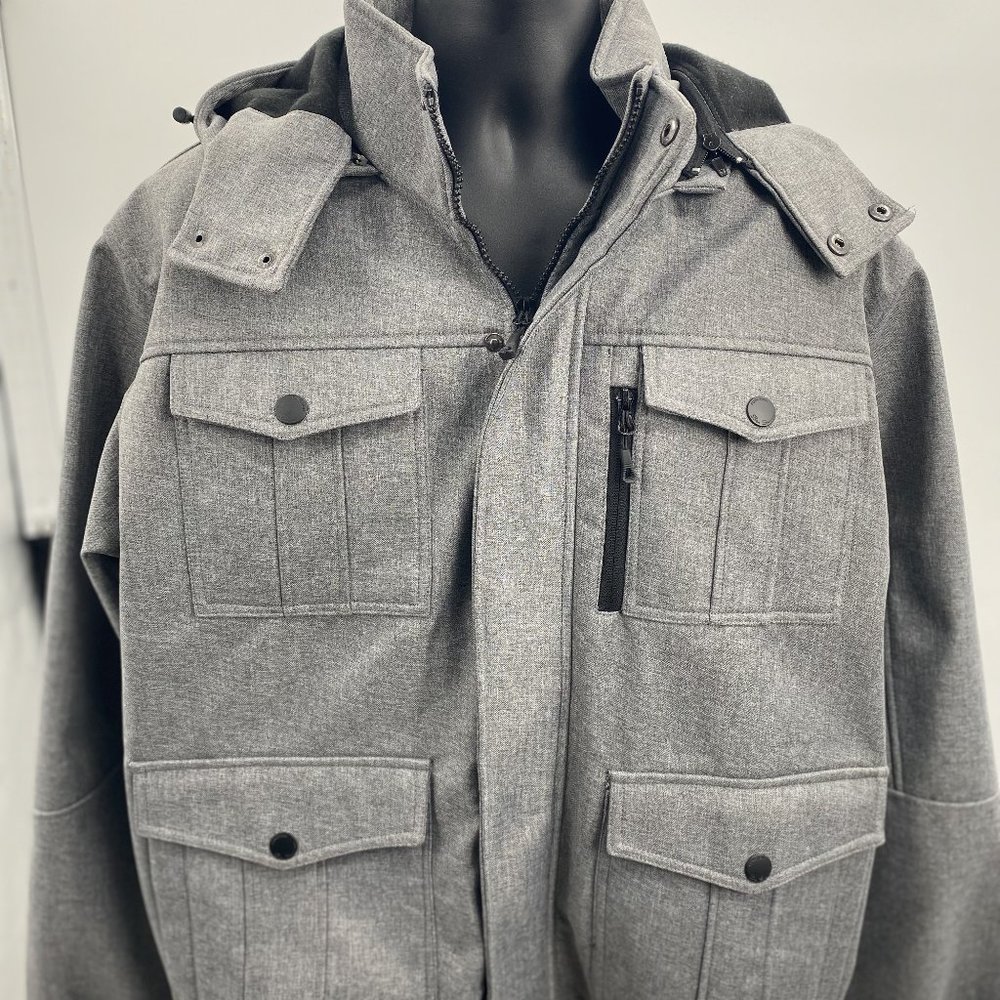 Ben Sherman Function Tweed Hooded Zip Up Jacket NWOT